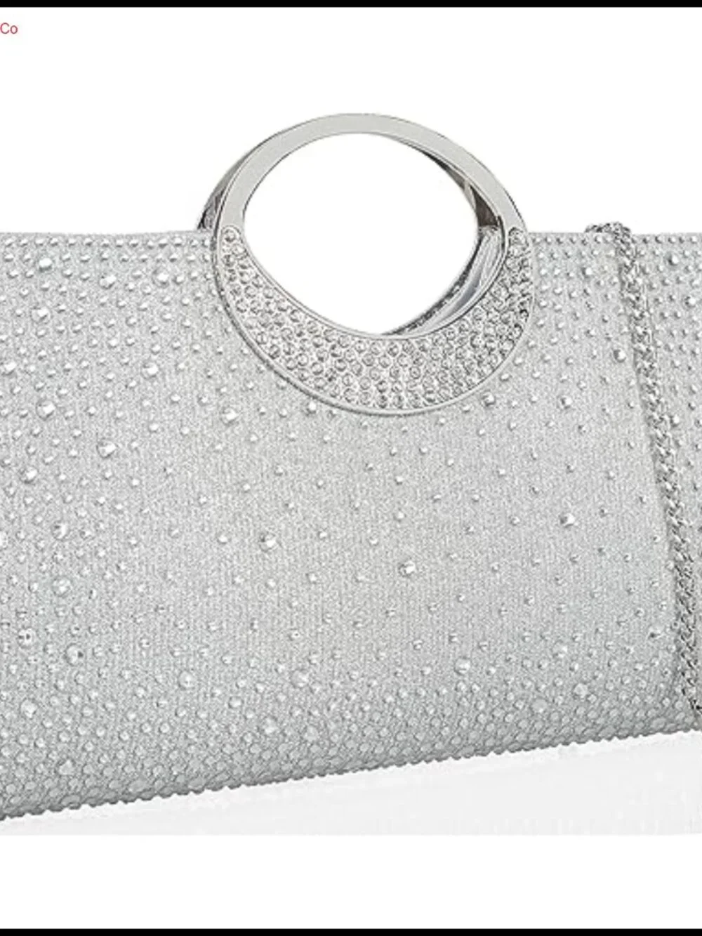 RHINESTONE CLUTCH Crystal Handle Evening Bag Elegant Party Purse